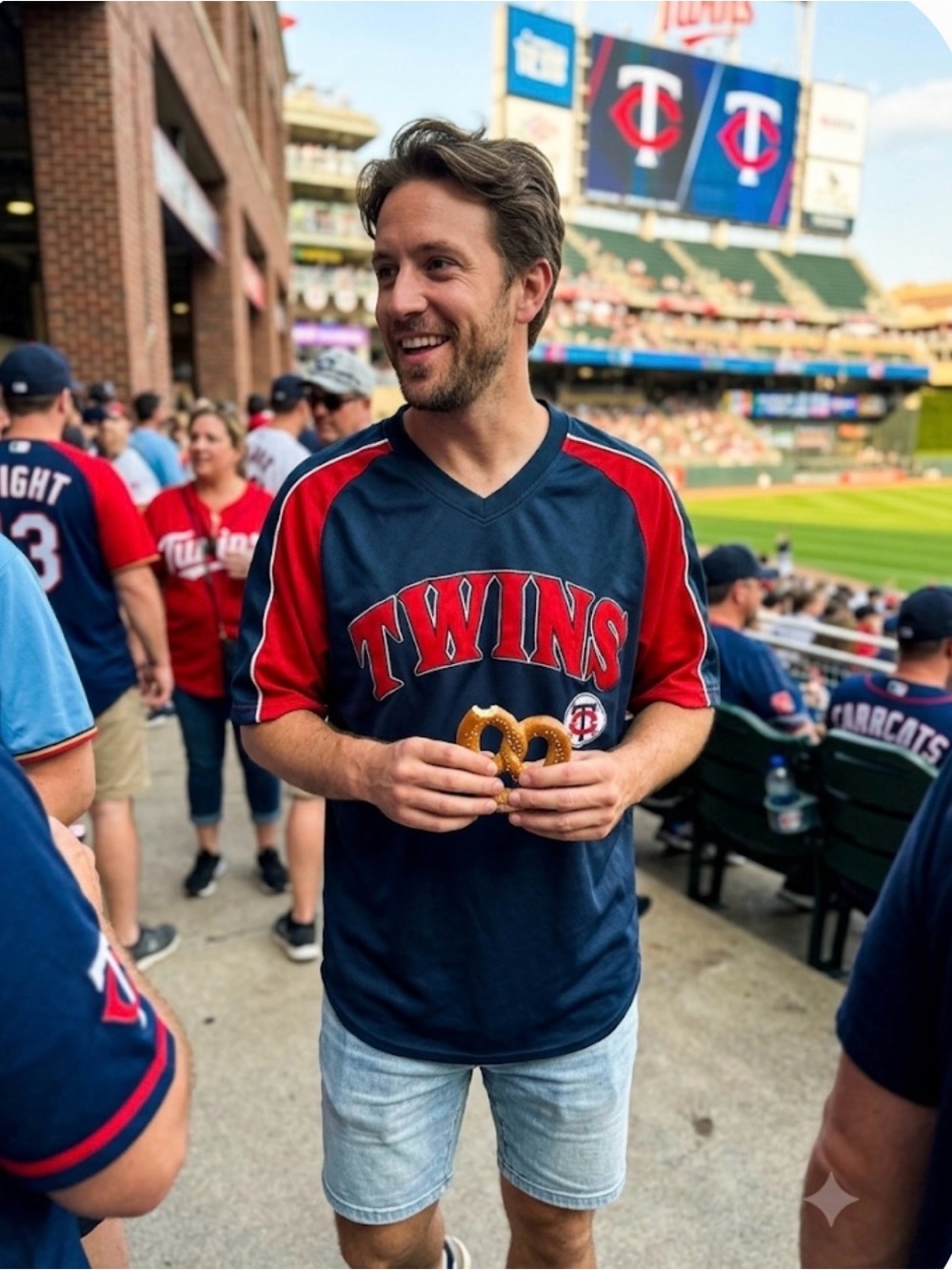 Genuine Merchandise Navy and Red MLB Pullover Jersey